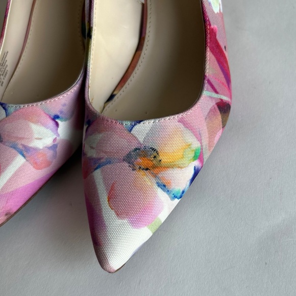 New Alfani Stepnflex Multicolor Flower Canvas Point Toe Heels size 8 - Picture 9 of 16